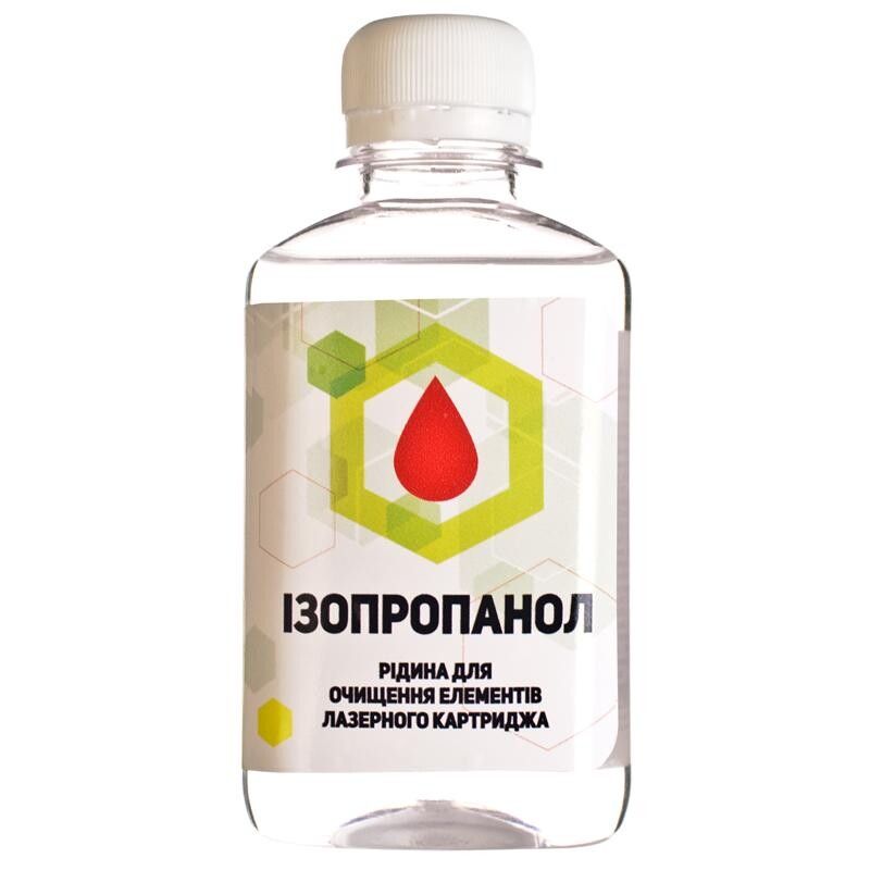 Чистяча рідина Patron (CLEAN-ISOP-200) ізопропанол для очищення фотобарабанів, лез 200 мл