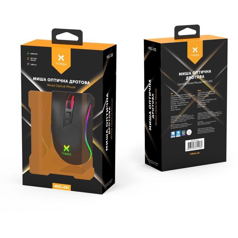 Мышь Vinga MSG-201 Black