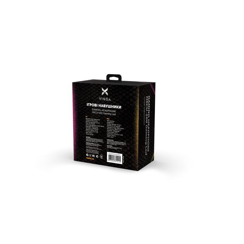 Гарнитура Vinga HSCU-100 Gaming LED Black (HSCU-100)