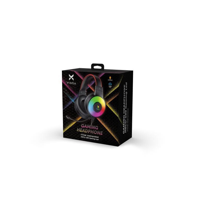 Гарнитура Vinga HSCU-100 Gaming LED Black (HSCU-100)