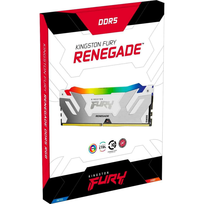 Модуль пам`яті DDR5 2х24GB/8000 Kingston Fury Renegade RGB White (KF580C38RWAK2-48)