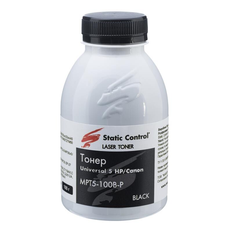 Tонер SCC (MPT5-100B-P) HP/Canon универсальный Black 100г