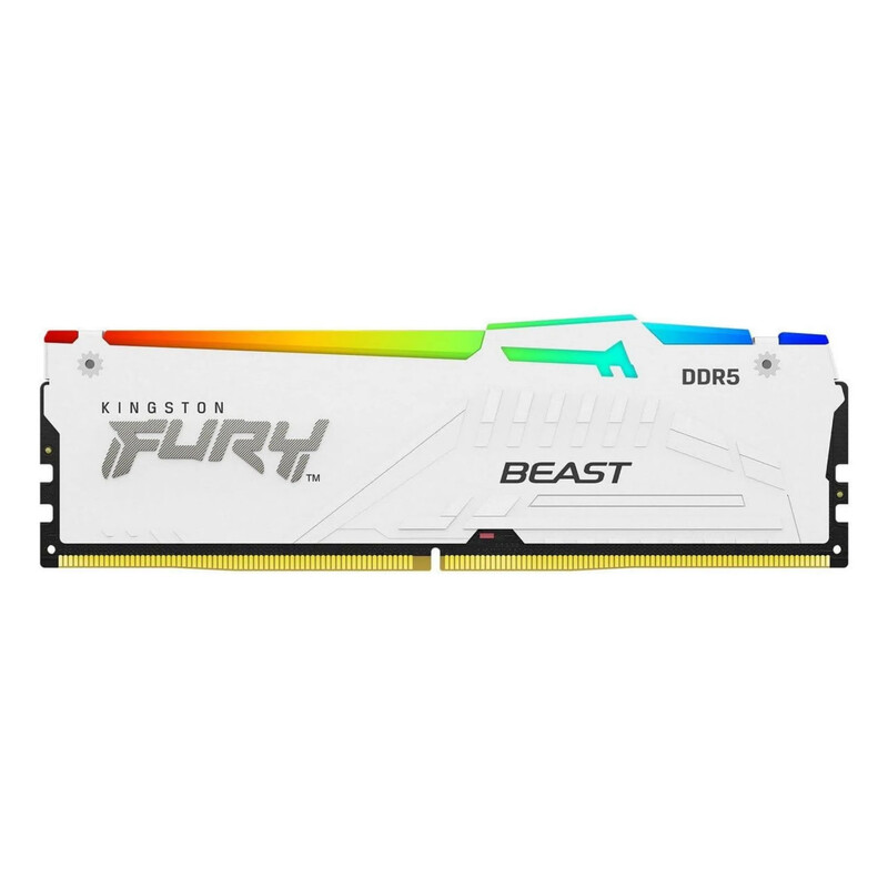 Модуль пам`яті DDR5 32GB/5200 Kingston Fury Beast RGB White (KF552C40BWA-32)