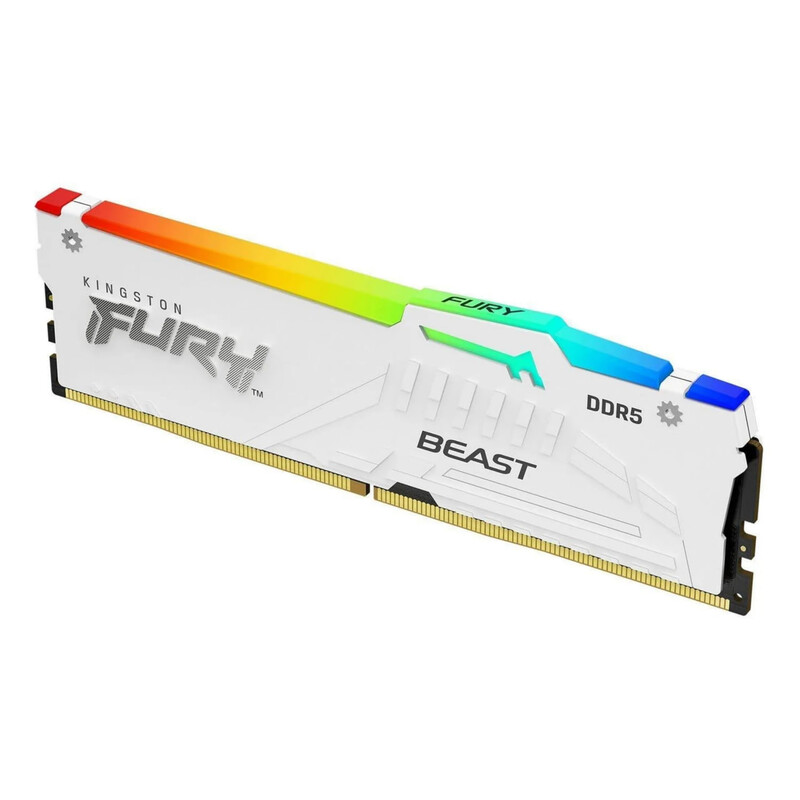 Модуль пам`яті DDR5 32GB/5200 Kingston Fury Beast RGB White (KF552C40BWA-32)