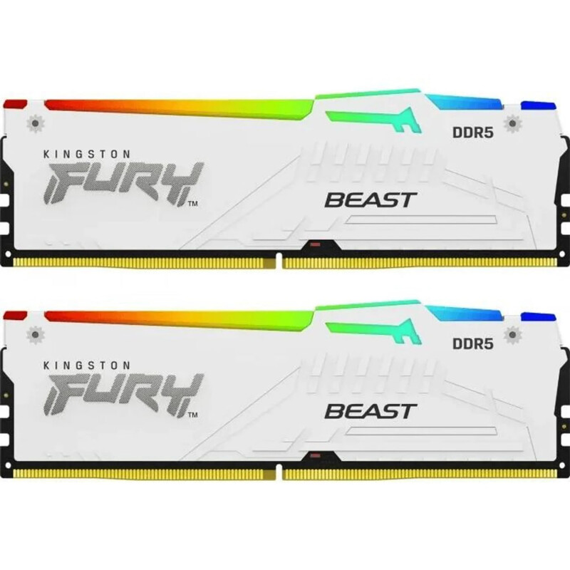 Модуль пам`яті DDR5 2х32GB/5600 Kingston Fury Beast RGB White (KF556C36BWEAK2-64)