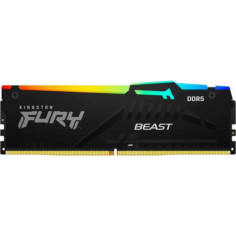 Модуль памяти DDR5 4х32GB/5600 Kingston Fury Beast RGB Black (KF556C40BBAK4-128)