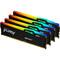 Фото - Модуль памяти DDR5 4х32GB/5600 Kingston Fury Beast RGB Black (KF556C40BBAK4-128) | click.ua