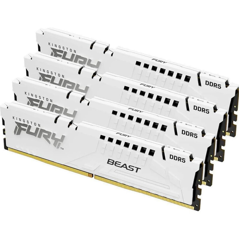 Модуль пам`яті DDR5 4х32GB/5600 Kingston Fury Beast White (KF556C40BWK4-128)