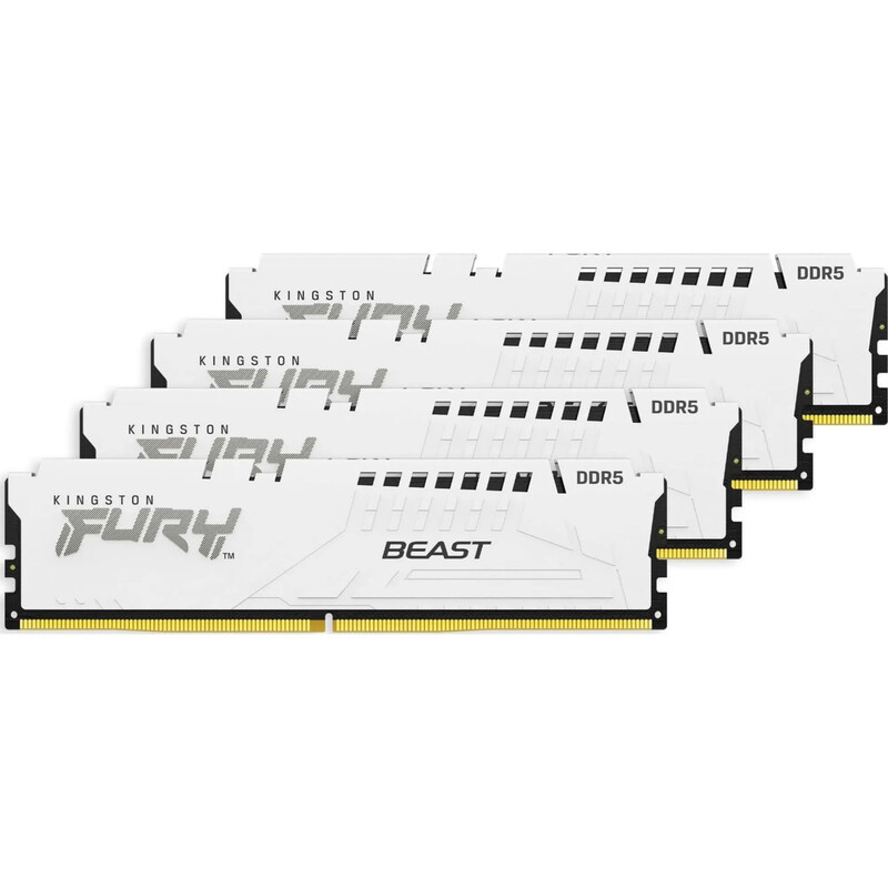 Модуль пам`яті DDR5 4х32GB/5600 Kingston Fury Beast White (KF556C40BWK4-128)