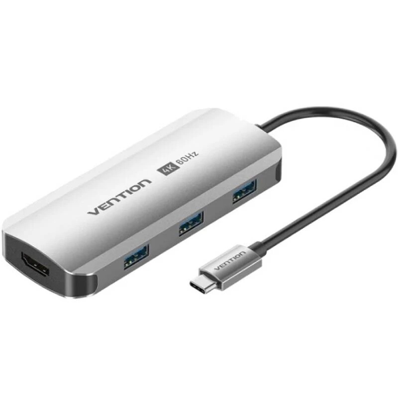 USB-хаб Vention 5 в 1 USB 3.1 Type-C - HDMI, 3xUSB 3.0 (TQDHB)