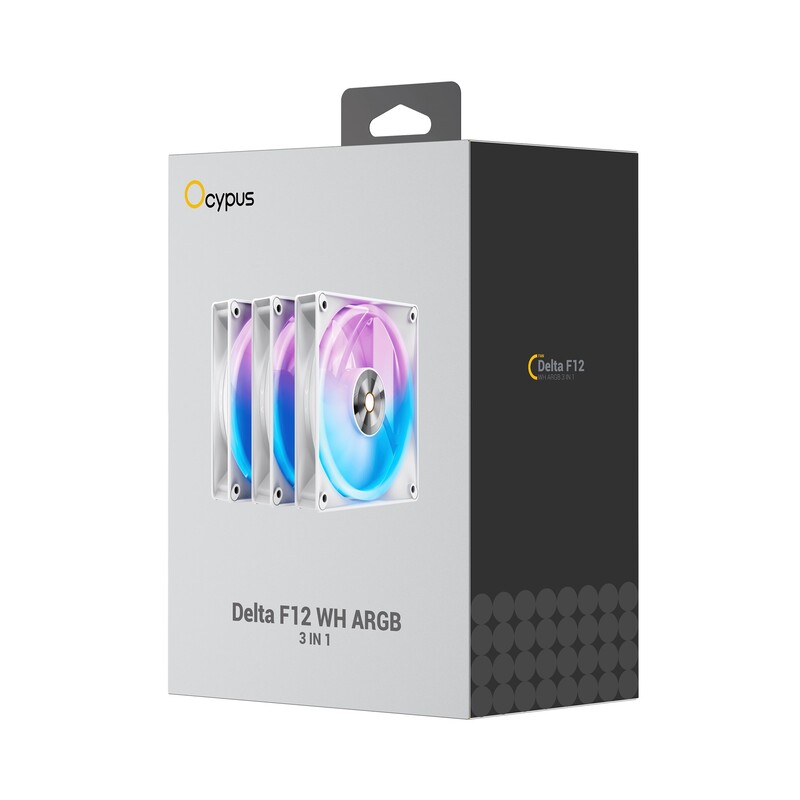 Вентилятор Ocypus Delta F12 WH ARGB 3 in 1 (Delta-F12-WH3AM00X-GL)