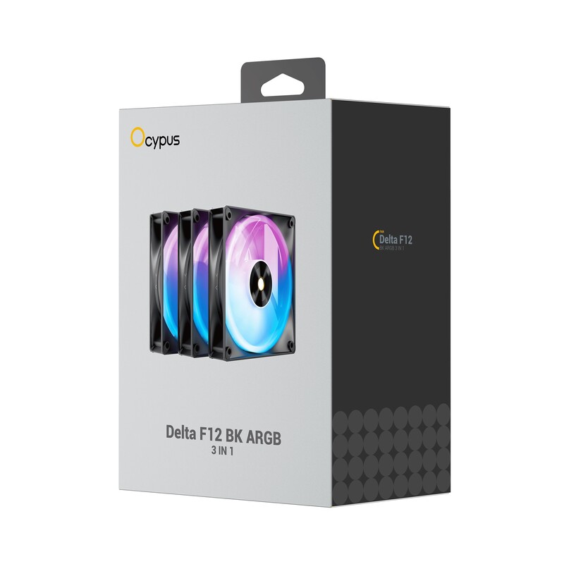 Вентилятор Ocypus Delta F12 BK ARGB 3 in 1 (Delta-F12-BK3AM00X-GL)