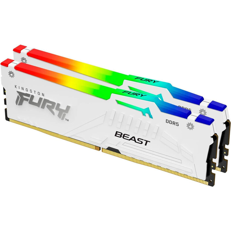 Модуль памяти DDR5 2х32GB/6000 Kingston Fury Beast RGB White (KF560C36BWEAK2-64)