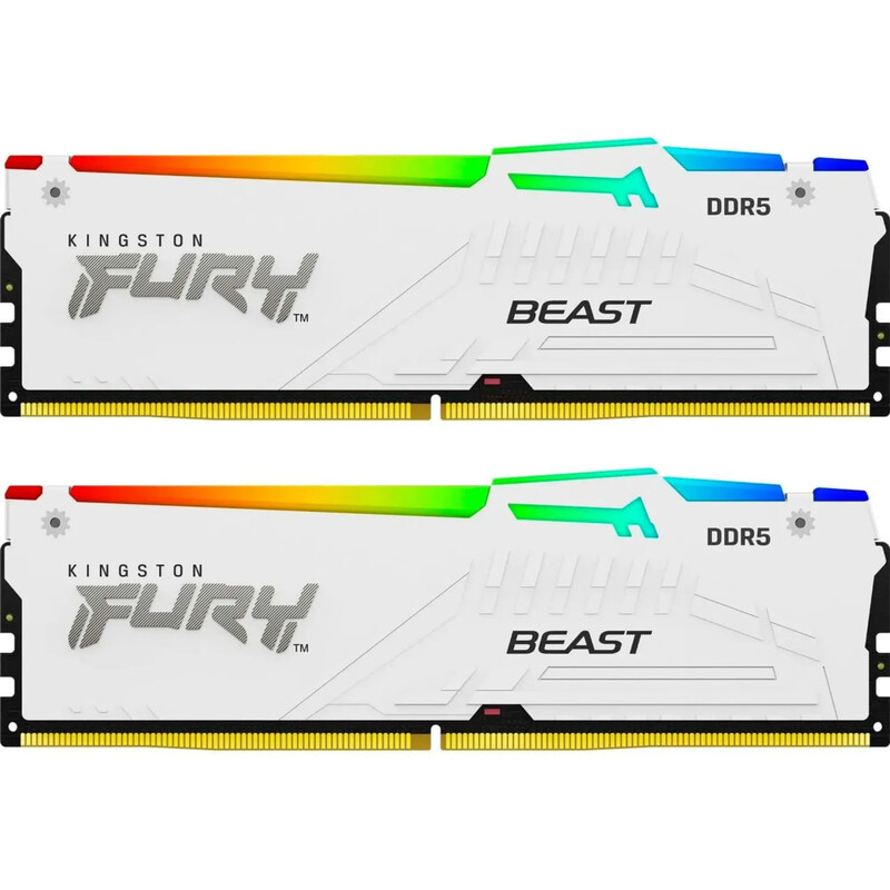 Модуль памяти DDR5 2х32GB/6000 Kingston Fury Beast RGB White (KF560C36BWEAK2-64)