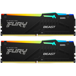 Модуль пам`яті DDR5 2х32GB/6400 Kingston Fury Beast RGB Black (KF564C32BBEAK2-64)