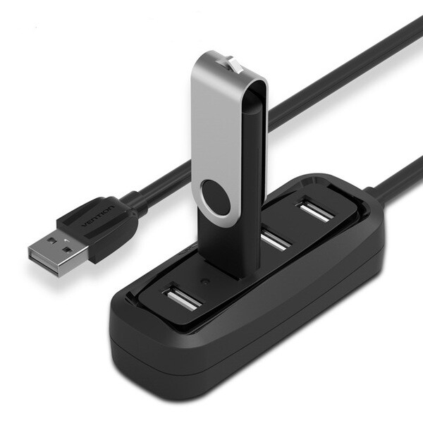 Концентратор Vention USB Hub 4-Port 2.0 Black, 0.15 m (VAS-J43)
