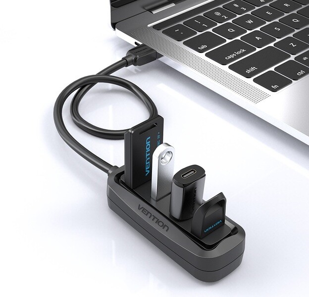 Концентратор Vention USB Hub 4-Port 2.0 Black, 0.15 m (VAS-J43)
