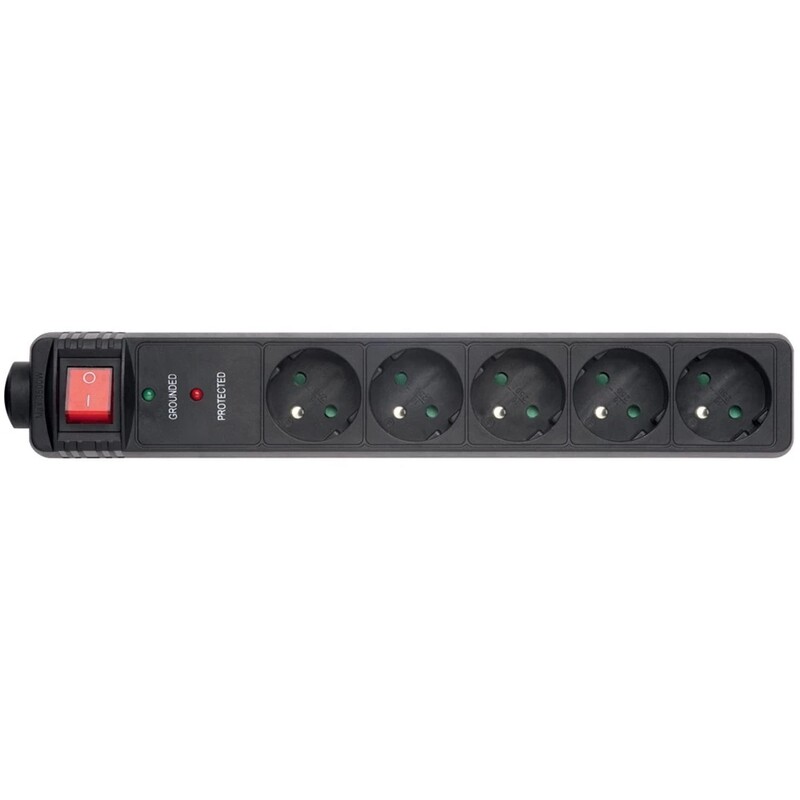 Сетевой фильтр EnerGenie SPG5-C-5 5 розеток, 1,5 м, Black