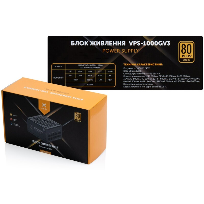 Блок живлення Vinga 1000W (VPS-1000GV3)