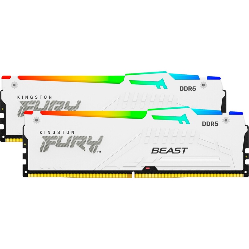 Модуль памяти DDR5 2х32GB/5200 Kingston Fury Beast RGB White (KF552C40BWAK2-64)