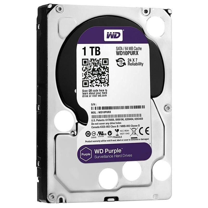 Накопитель HDD SATA 1.0TB WD Purple 5400rpm 64MB (WD10PURZ)
