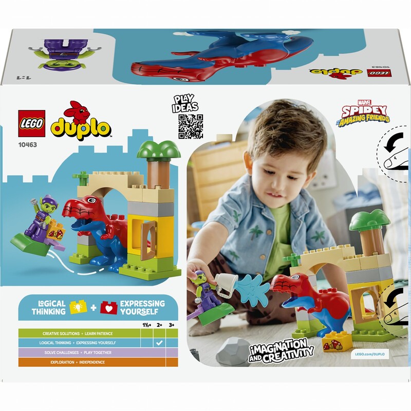 Конструктор LEGO Duplo Динозавр Spidey-Rex проти Гобліна (10463)