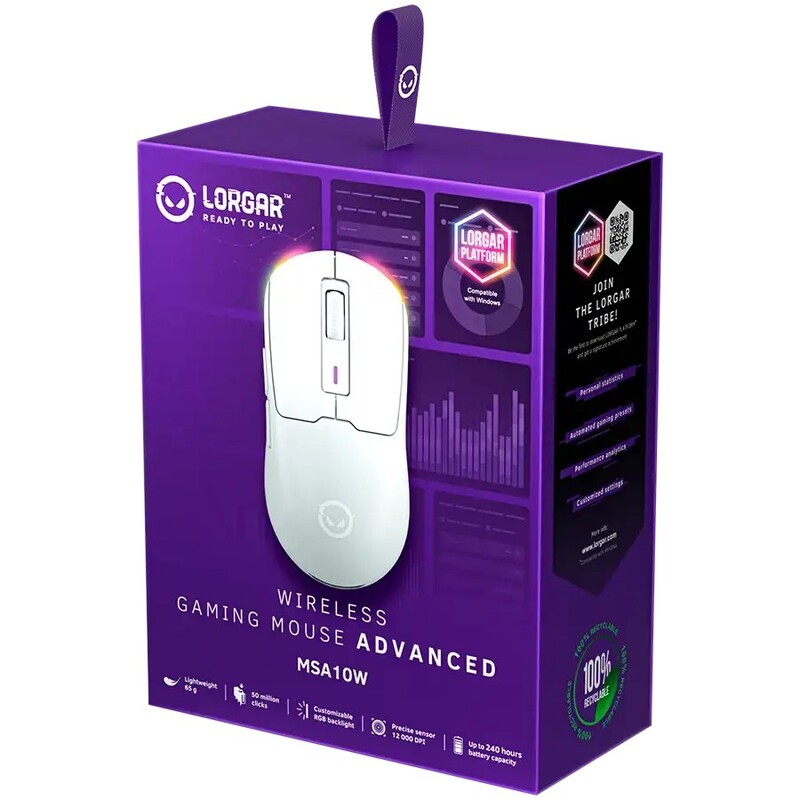 Мышь Lorgar Advanced MSA10W Wireless White (LRG-MSA10W-WH)