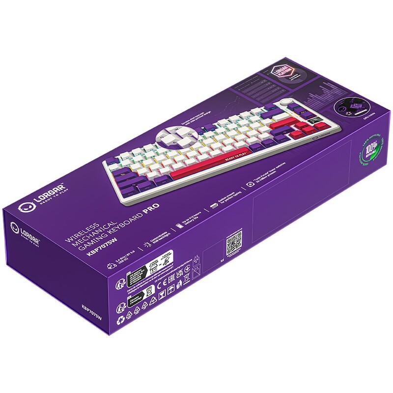 Клавиатура Lorgar Pro KBP7075W Wireless White (LRG-KBP7075W-WH-US)