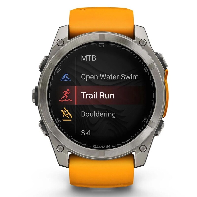 Смарт-годинник Garmin Fenix 8 51mm AMOLED Sapphire Titanium with Spark Orange/Graphite Silicone Band (010-02905-11)
