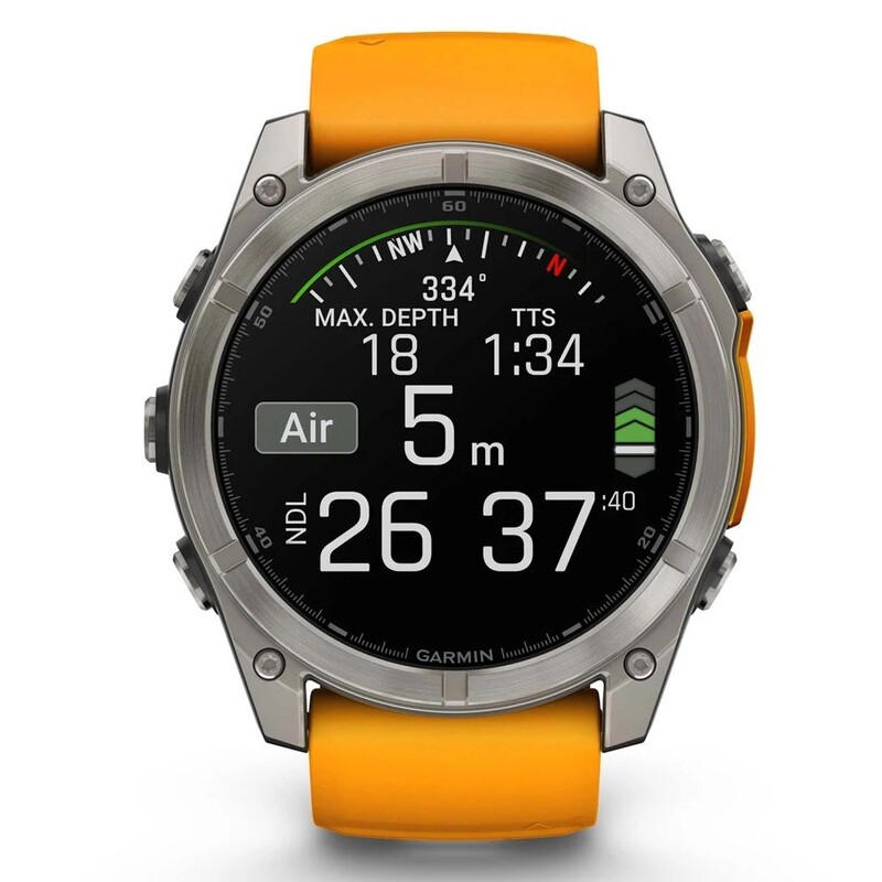 Смарт-годинник Garmin Fenix 8 51mm AMOLED Sapphire Titanium with Spark Orange/Graphite Silicone Band (010-02905-11)