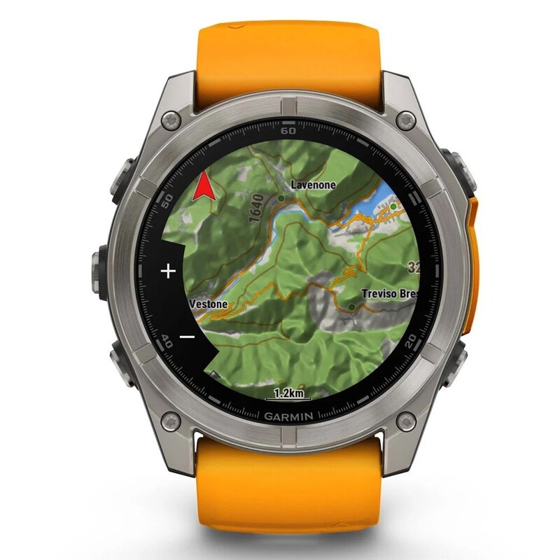 Смарт-годинник Garmin Fenix 8 51mm AMOLED Sapphire Titanium with Spark Orange/Graphite Silicone Band (010-02905-11)