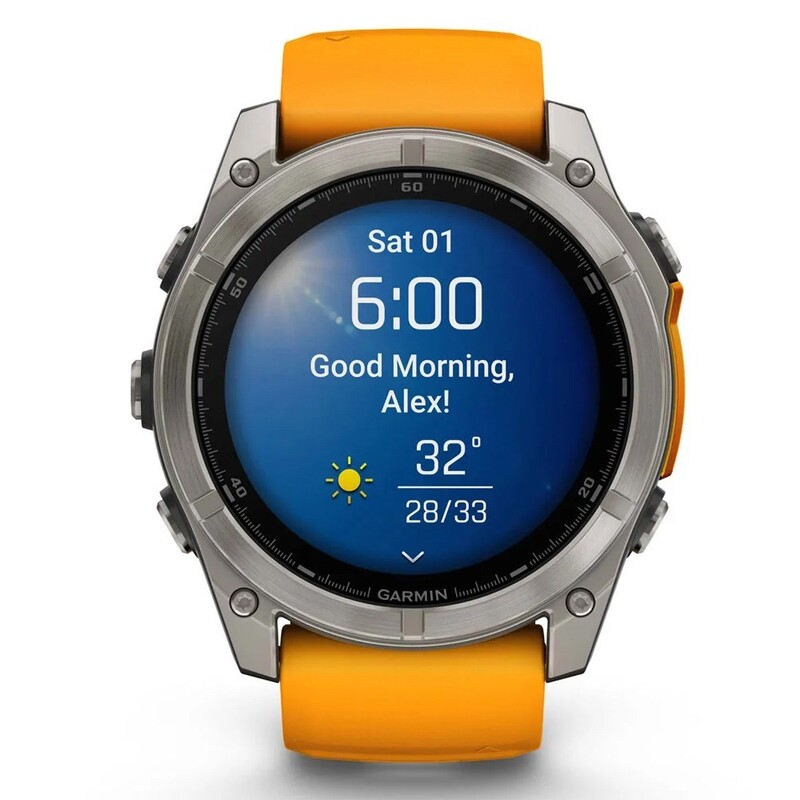 Смарт-годинник Garmin Fenix 8 51mm AMOLED Sapphire Titanium with Spark Orange/Graphite Silicone Band (010-02905-11)