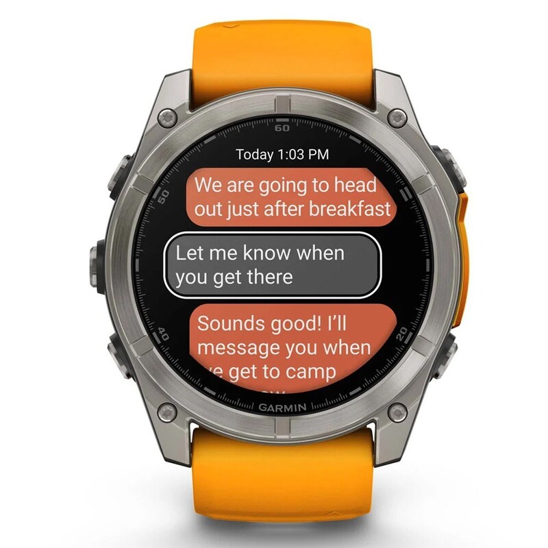 Смарт-годинник Garmin Fenix 8 51mm AMOLED Sapphire Titanium with Spark Orange/Graphite Silicone Band (010-02905-11)