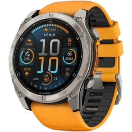 Смарт-годинник Garmin Fenix 8 51mm AMOLED Sapphire Titanium with Spark Orange/Graphite Silicone Band (010-02905-11)
