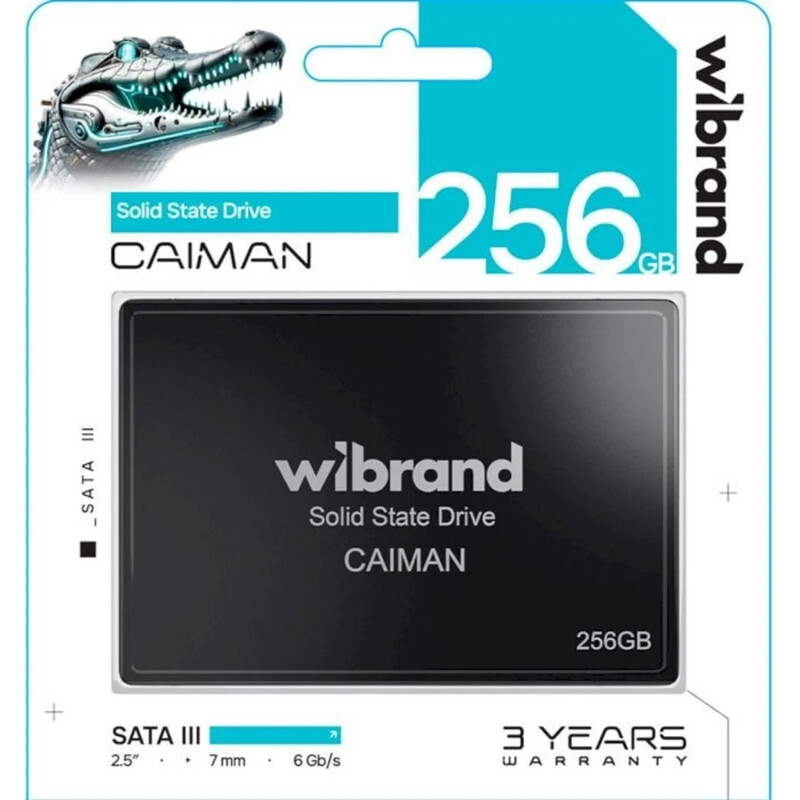 Накопичувач SSD 256GB Wibrand Caiman 2.5" SATA 3D NAND TLC (WI2.5SSD/CA256GBST)