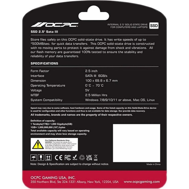 Накопитель SSD 128GB OCPC XTL-200 2.5" SATAIII 3D NAND TLC (SSD25S3T128GLT)