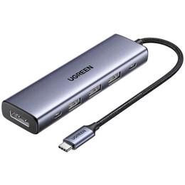 USB-хаб Ugreen CM511 USB Type-C - 3xUSB 3.0, DisplayPort, USB-C, PD (75642)