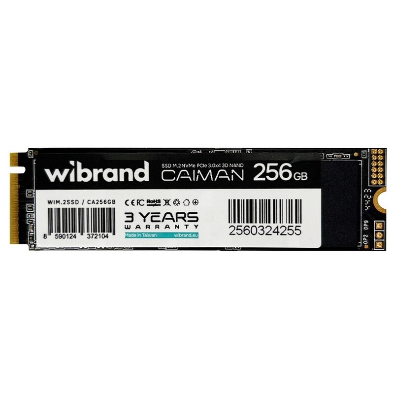 Накопичувач SSD 256GB Wibrand Caiman M.2 2280 PCIe 3.0 x4 3D NAND TLC (WIM.2SSD/CA256GB)
