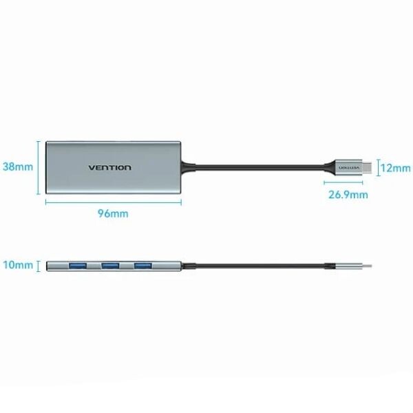 USB-хаб Vention TOPHB USB Type-C - 3xUSB 3.0, HDMI, PD, SD, TF (TOPHB)