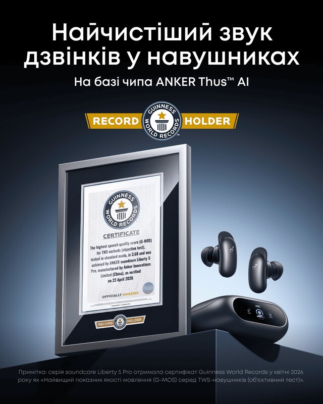 Bluetooth-гарнітура Anker SoundCore Liberty 5 Pro Black (D1203G11)