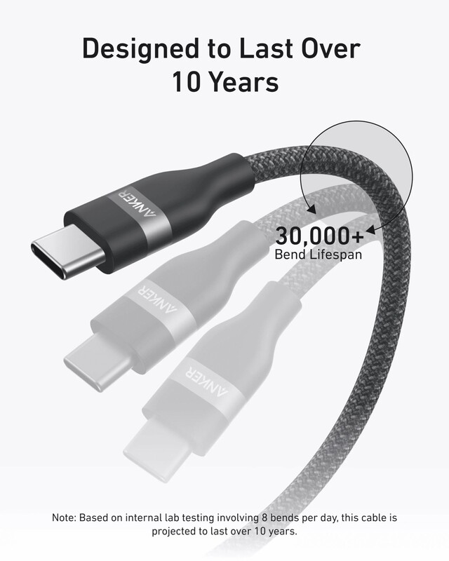 Кабель Anker Upcycled-Braided USB-C - USB-C (M/M), 240W, 0.9 м, Black (A82E2H11)