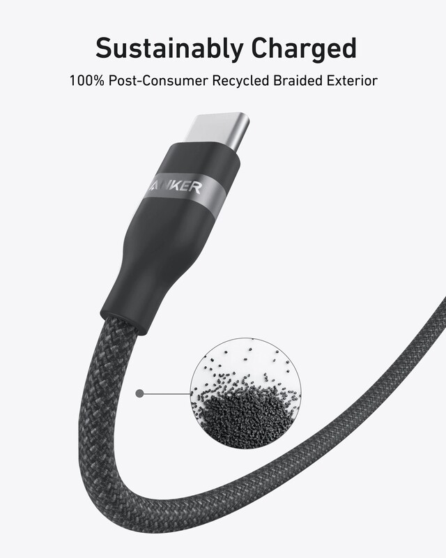 Кабель Anker Upcycled-Braided USB-C - USB-C (M/M), 240W, 0.9 м, Black (A82E2H11)