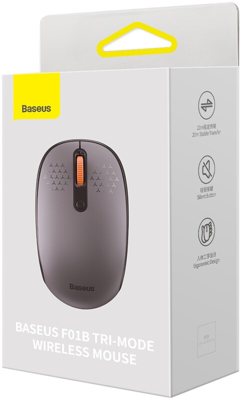 Миша бездротова Baseus F01B Tri-Mode Grey (B01055503833-00)