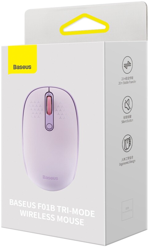 Миша бездротова Baseus F01B Tri-Mode Purple (B01055503513-00)