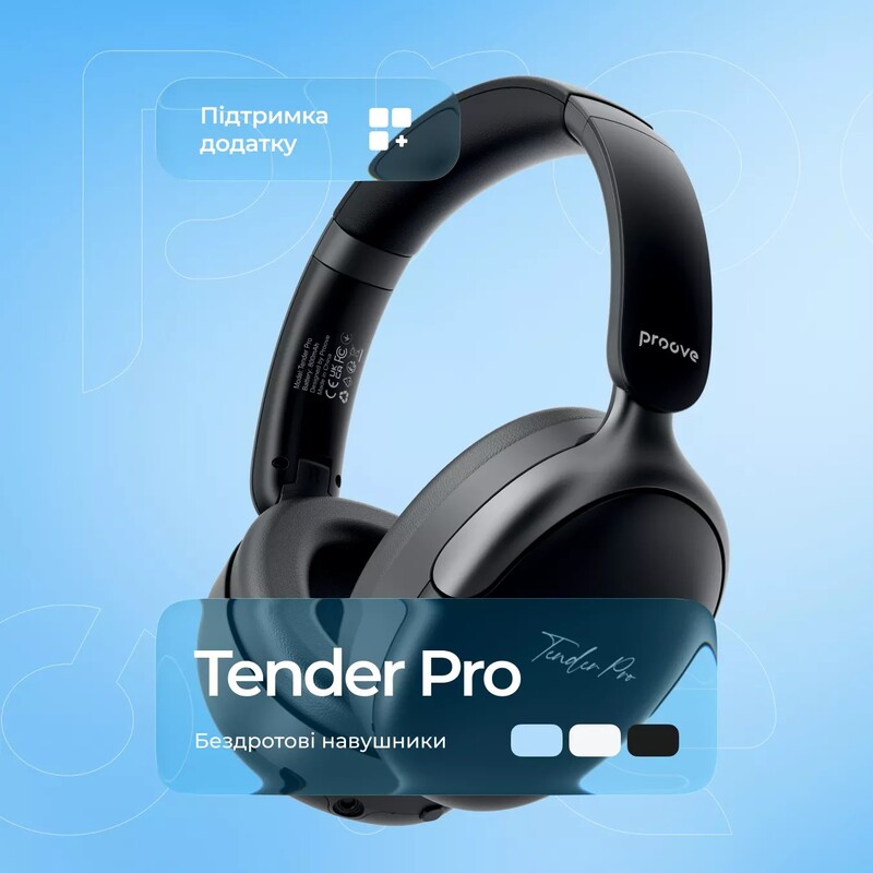 Bluetooth-гарнитура Proove Tender Pro with ANC (APP) Black (HPTP0001AP01)