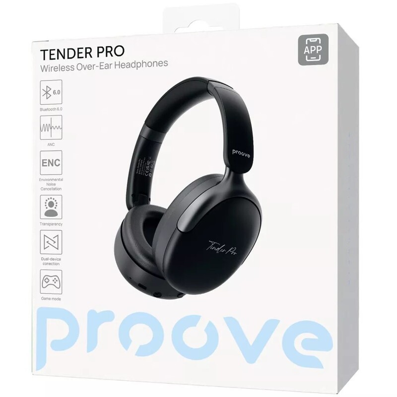 Bluetooth-гарнитура Proove Tender Pro with ANC (APP) Black (HPTP0001AP01)