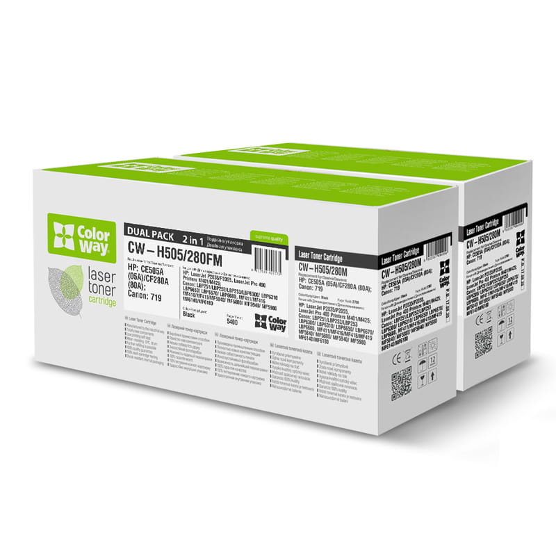 Картридж ColorWay (CW-H505/280FM) HP LJ M425DN/425DW (CF280A/CE505A/Canon 719) Universal Dual Pack
