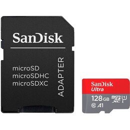 Карта пам`ятi MicroSDXC 128GB UHS-I Class 10 SanDisk Ultra A1 + SD Adapter (SDSQUAB-128G-GN6IA)