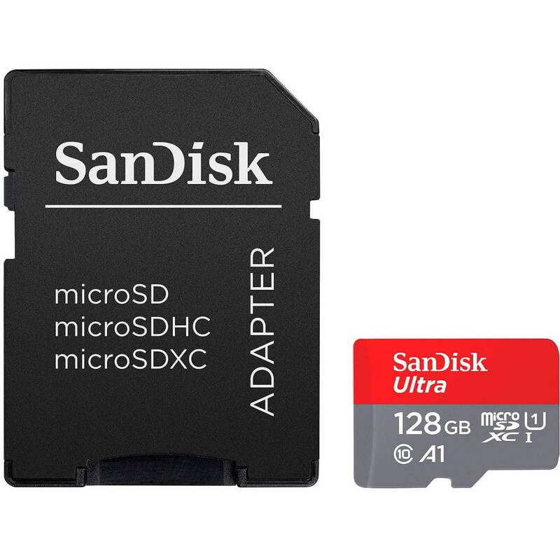 Карта пам`ятi MicroSDXC 128GB UHS-I Class 10 SanDisk Ultra A1 + SD Adapter (SDSQUAB-128G-GN6IA)