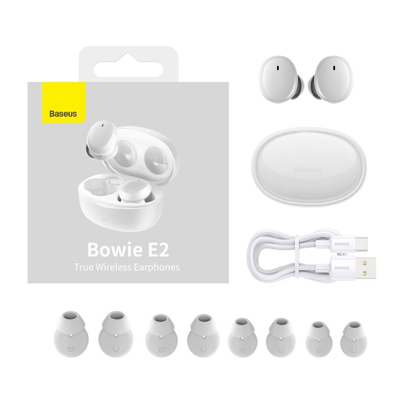 Bluetooth-гарнітура Baseus Bowie E2 TWS White (NGTW090002)